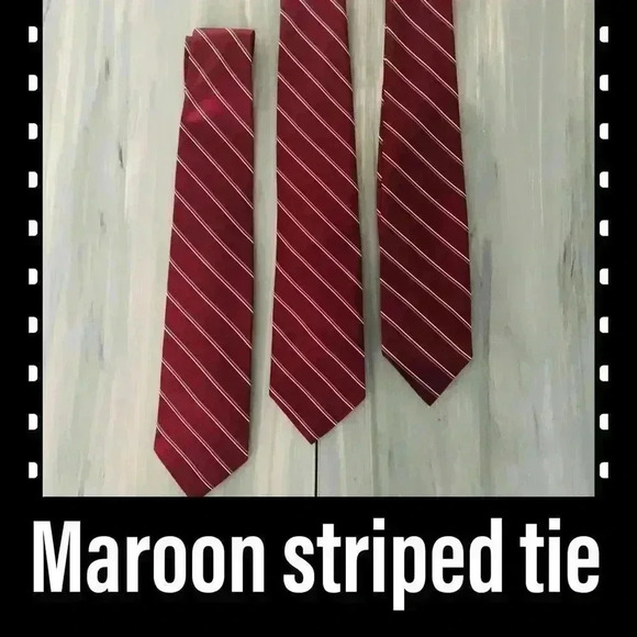 Maroon Striped Career Tie L - Picture 1 of 6